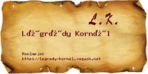 Légrády Kornél névjegykártya