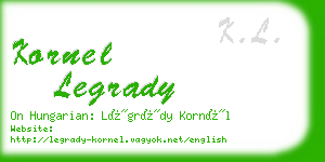 kornel legrady business card